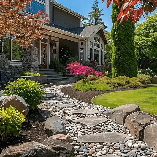 Hardscape stone walkway